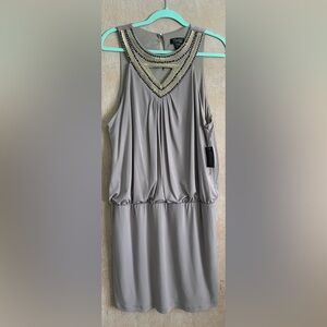 XL TAUPE Mini Dress BEADED Thalia Sodi "Antigua" MACY'S 2010's